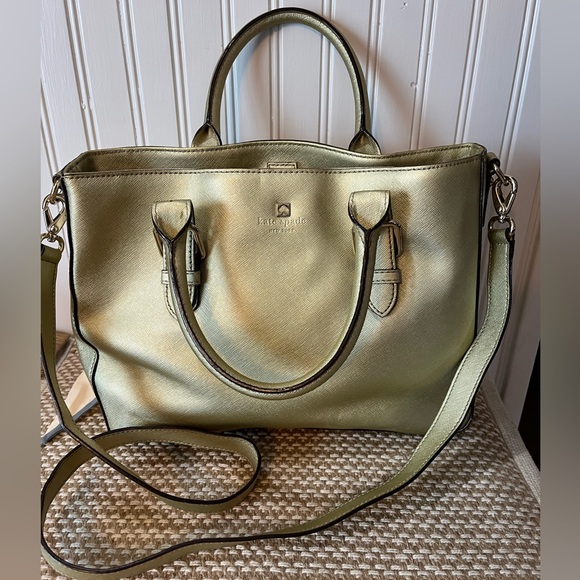 kate spade Handbags - Kate Spade Cove Street Gold Metallic Satchel